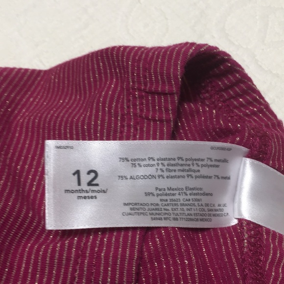 12m (5/$20) Fuchsia Leggings by Carter’s - Picture 6 of 10